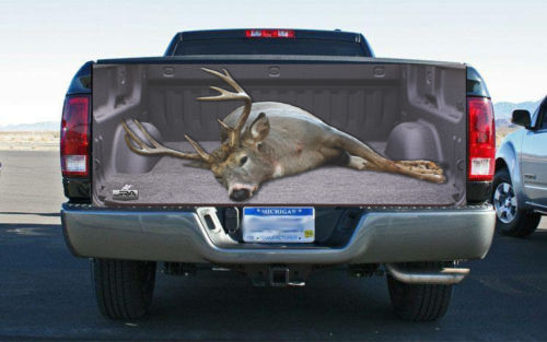 Giant White Tail Buck Truck Tailgate Wrap Vinyl Graphic Decal Sticker Wrap