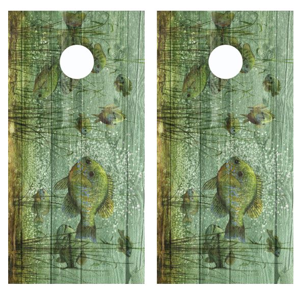 Blue Gill Barnwood Cornhole Wood Board Skin Wrap