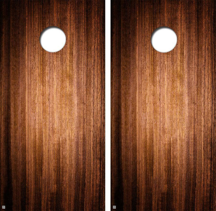 Dark Grainy Wood Cornhole Wood Board Skin Wrap