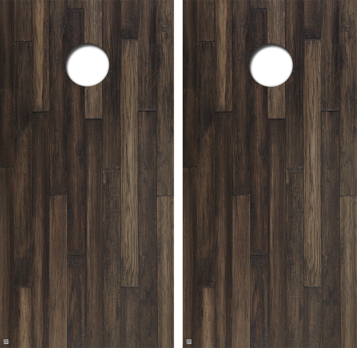 Dark Wood Cornhole Board Skin Wraps FREE LAMINATE