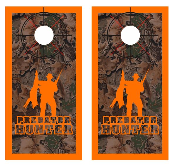 Predator Hunter Camo Cornhole Wood Board Skin Wr