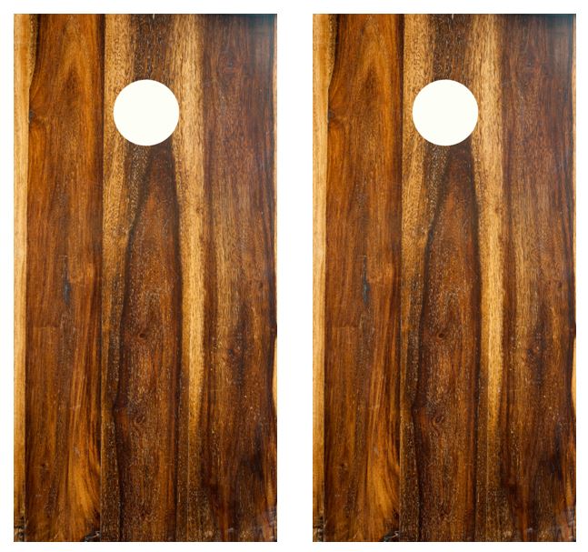 Dark Wood Grain Cornhole Wood Board Skin Wrap