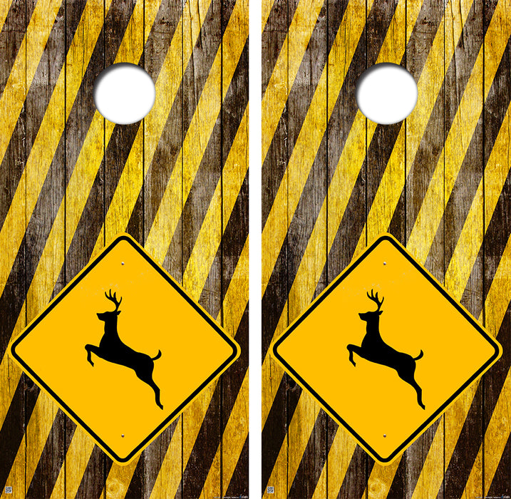 Deer Crossing Cornhole Board Skin Wraps FREE LAMINATE