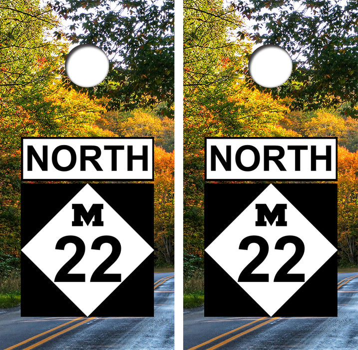 North M22  Cornhole Wood Board Skin Wraps FREE LAMINATE