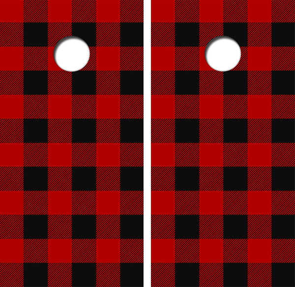 Buffalo Plaid Cornhole Wood Board Skin Wrap