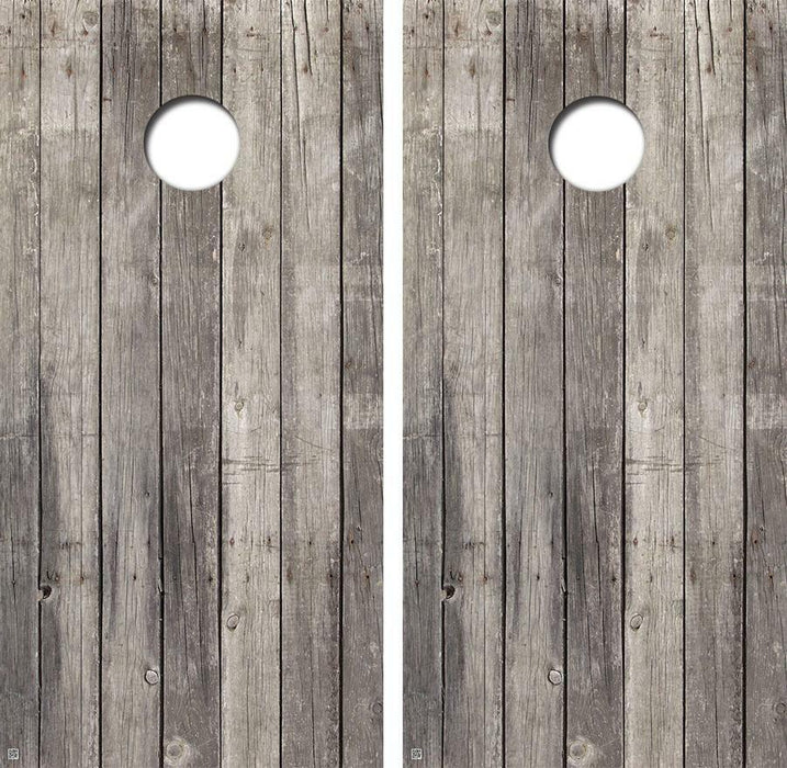 Grey Pine Wood Cornhole Wood Board Skin Wrap