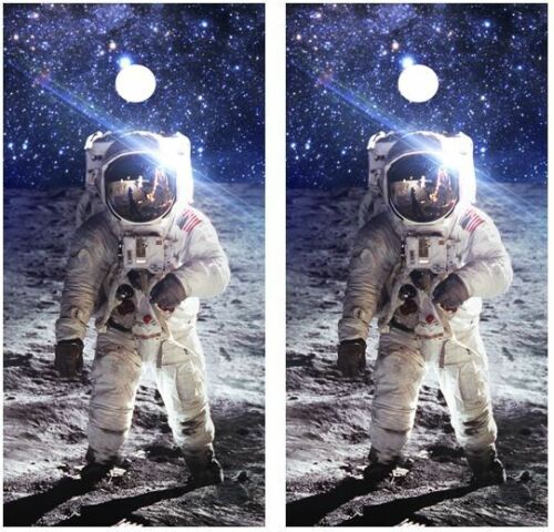 Astronaut Cornhole Wood Board Skin Wrap