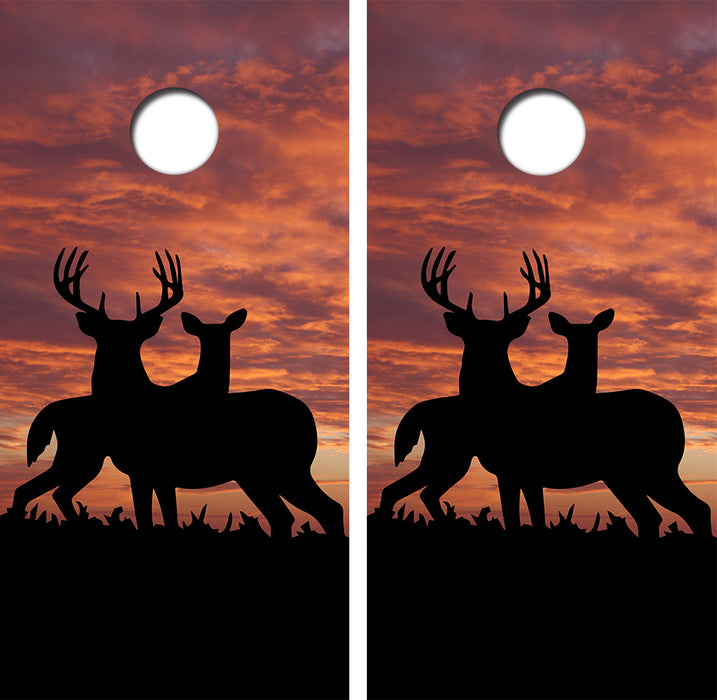 Buck & Doe Cornhole Wood Board Skin Wraps FREE LAMINATE