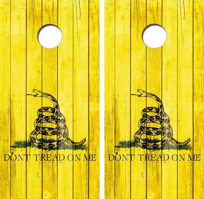 Don't Tread On Me Cornhole Wood Board Skin Wraps FREE LAMINATE