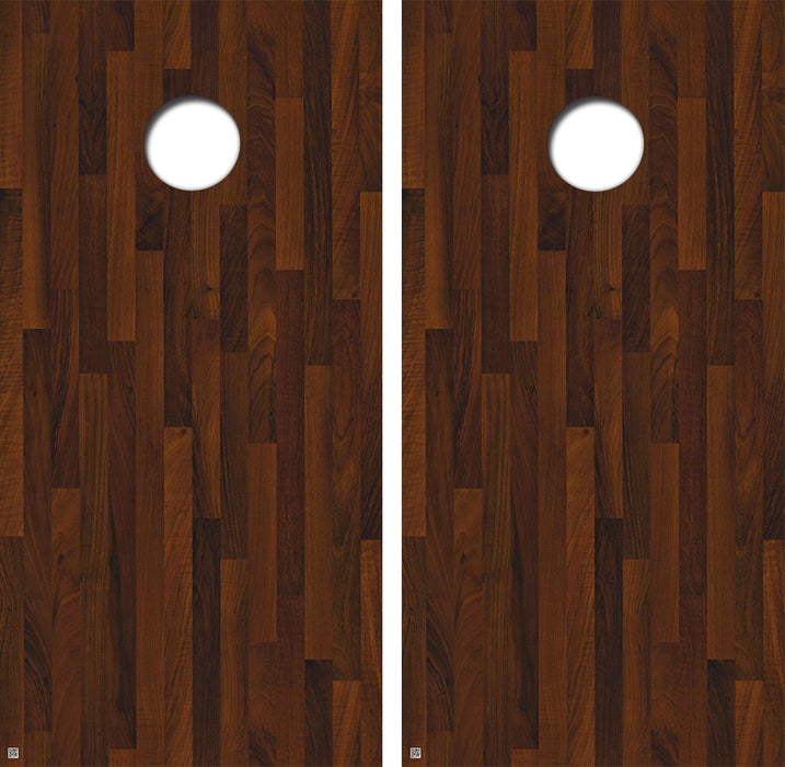 Dark Wood Cornhole Board Skin Wraps FREE LAMINATE