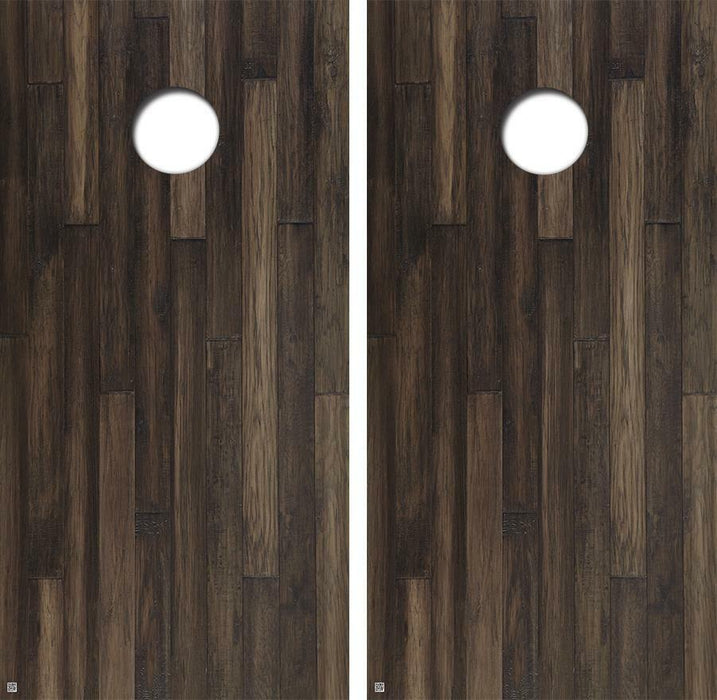Smoked Hickory Cornhole Wood Board Skin Wrap