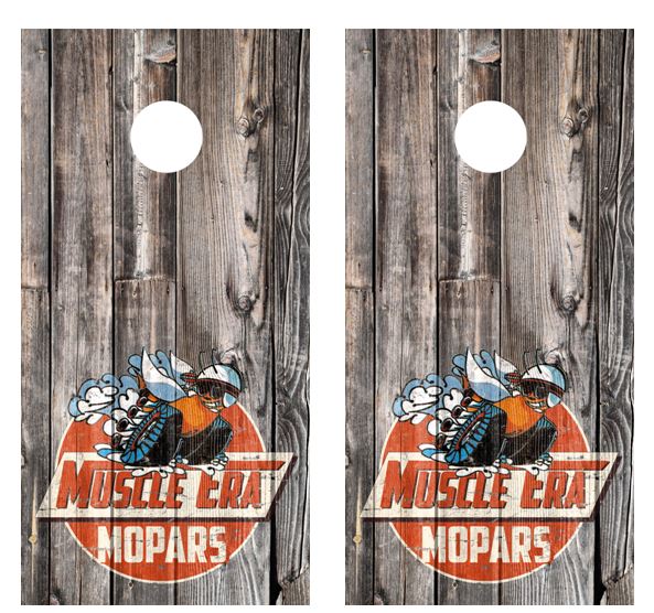 Muscle Era MOPARS Barnwood Cornhole Wood Board Skin Wraps
