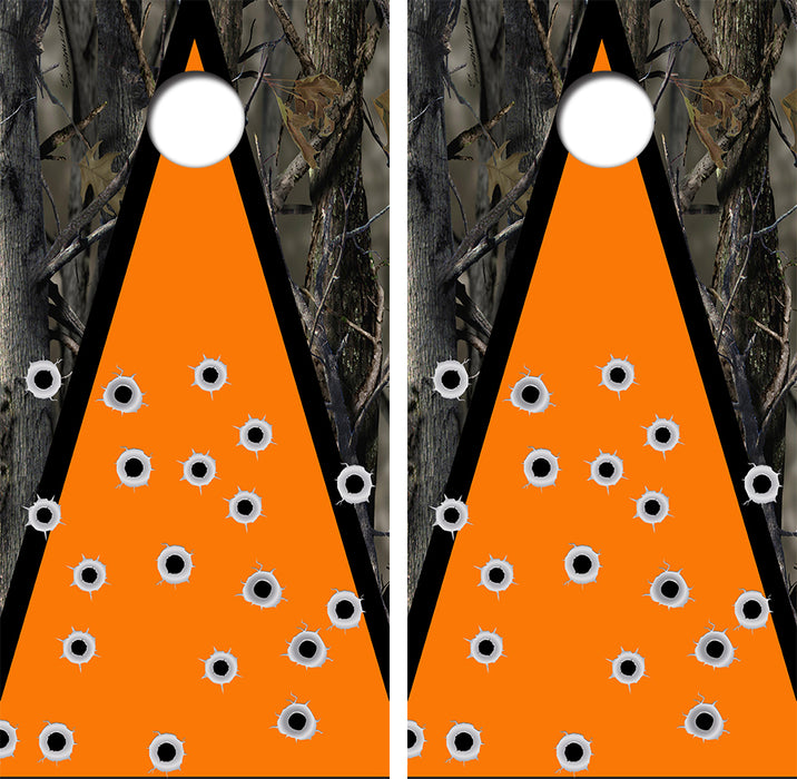 Hunters Bullet Hole Cornhole Board Skin Wrap FREE LAMINATE