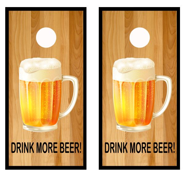 Drink More Beer Cornhole Wood Board Skin Wra