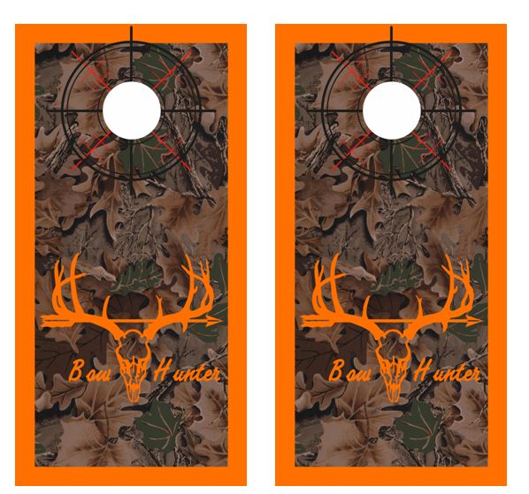 Bow Hunter Camo Cornhole Wood Board Skin Wr