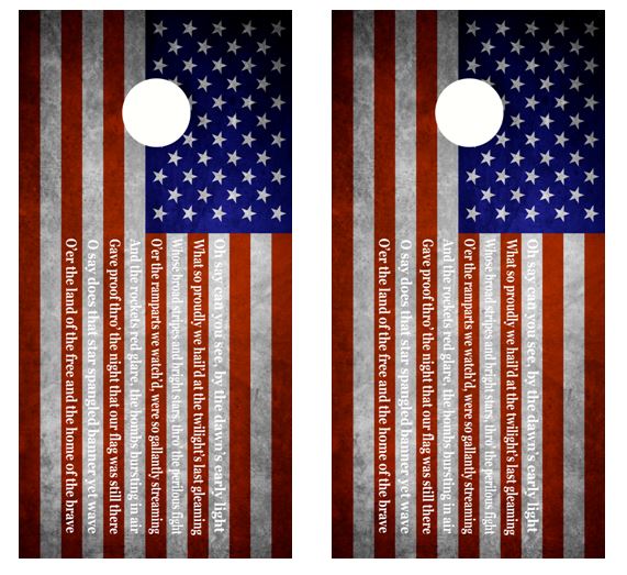 National Anthem Flag Cornhole Wood Board Skin Wrap