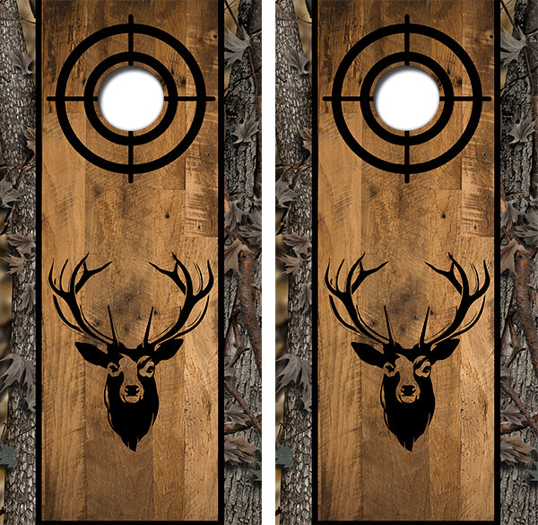 Bullseye Buck Cornhole Wood Board Skin Wrap