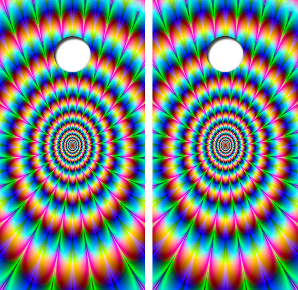 Psychedelic Cornhole Wood Board Skin Wrap