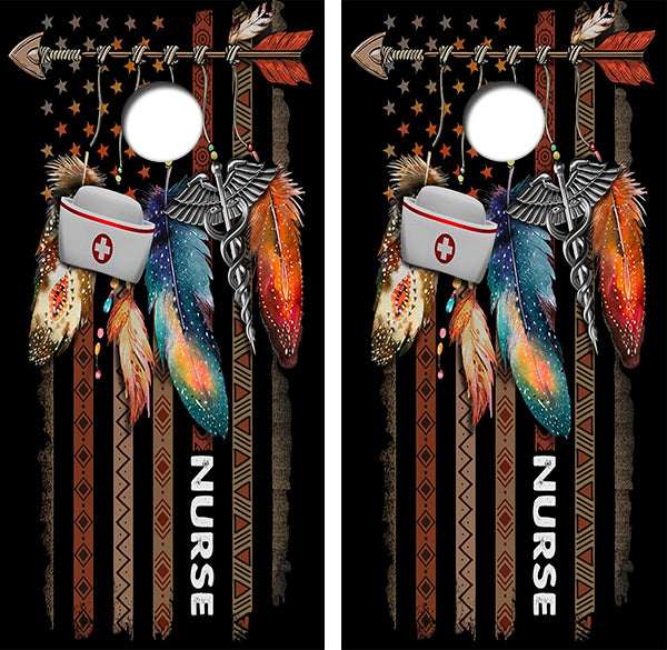 Support Nurses Cornhole Wood Board Skin Wrap