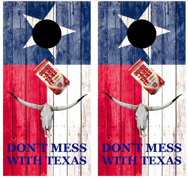 Texas Themed Cornhole Wood Board Skin Wraps FREE LAMINATE