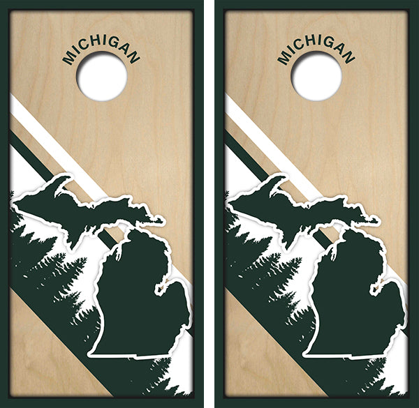 Michigan State Cornhole Wood Board Skin Wraps FREE LAMINATE