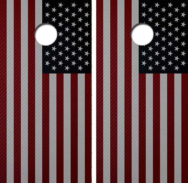 Carbon Fiber American Flag Cornhole Wood Board Skin Wraps FREE LAMINATE