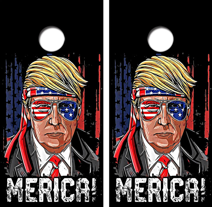 Trump Merica Cornhole Wrap Decal with Free Laminate Included