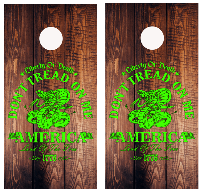 Don't Tread On Me Cornhole Wrap Decal with Free Laminate Included