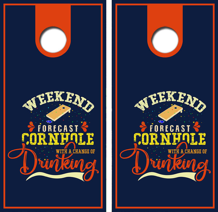 Cornhole Weekend Forcast Cornhole Wrap Decal with Free Laminate Included