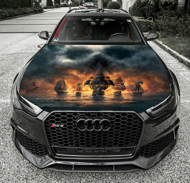 Ghost Pirate Ships Skull Custom Wrap Vinyl Graphic Decal Sticker Wrap Car or Truck