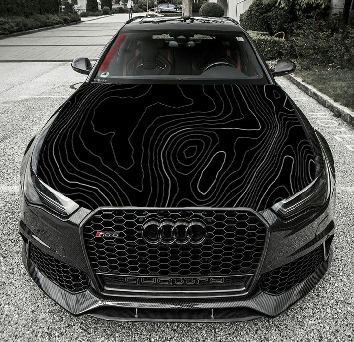 Topography Custom Hood Wrap Vinyl Graphic Decal Sticker Wrap Car or Truck