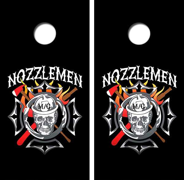 Nozzlemen Fire FIghters Cornhole Wood Board Skin Wrap