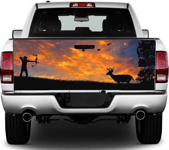 Bow Hunter Deer, Buck Tailgate Wrap Vinyl Graphic Decal Sticker