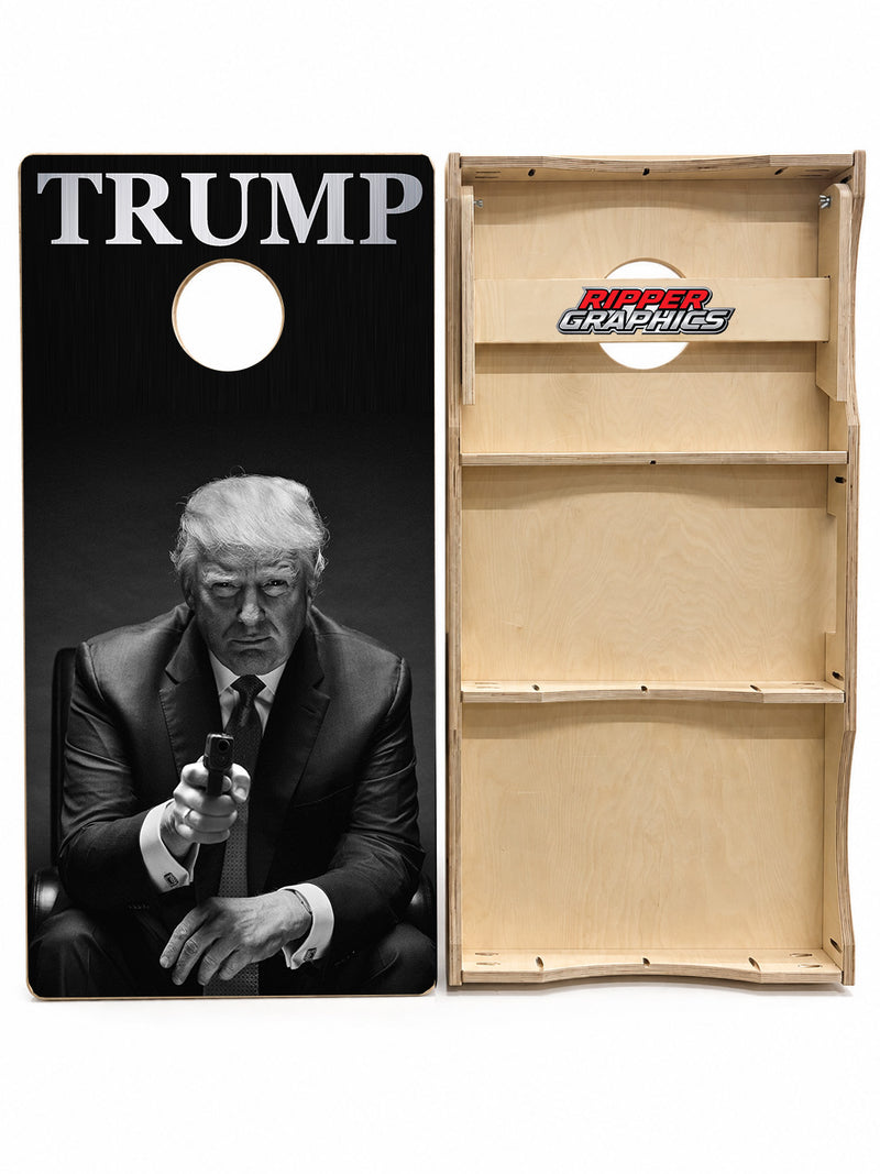 Trump Time's Up Cornhole Design