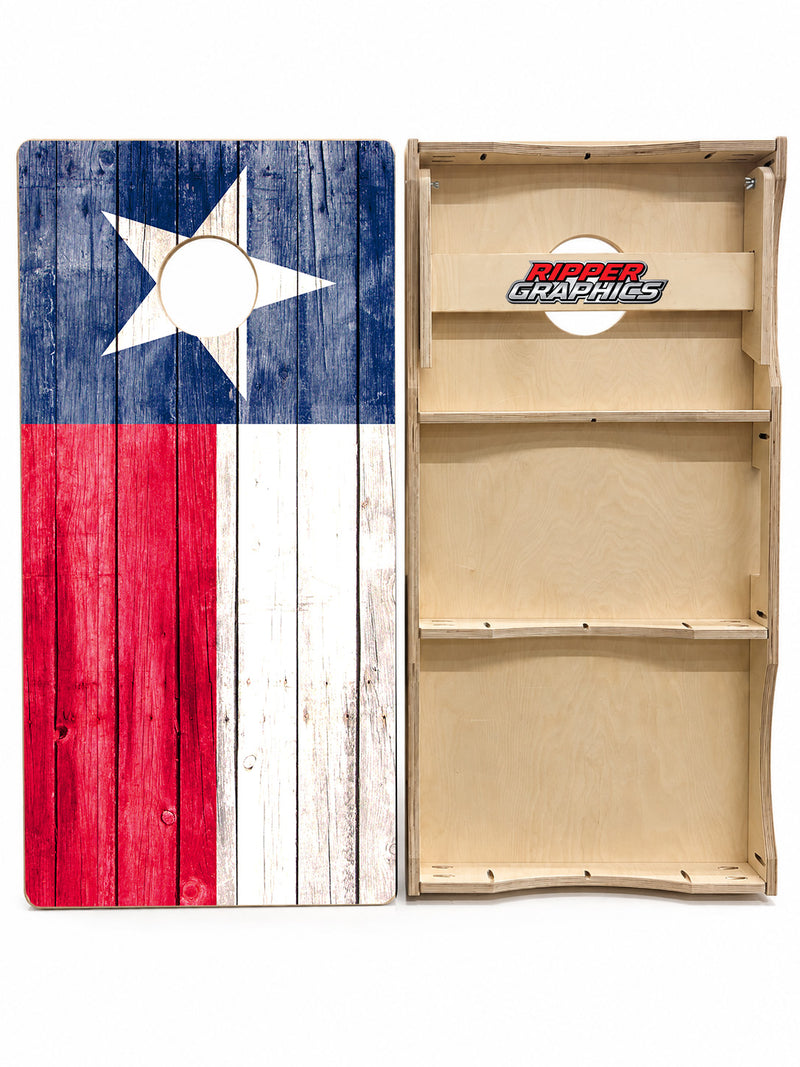 Texas Flag Barnwood Cornhole Design