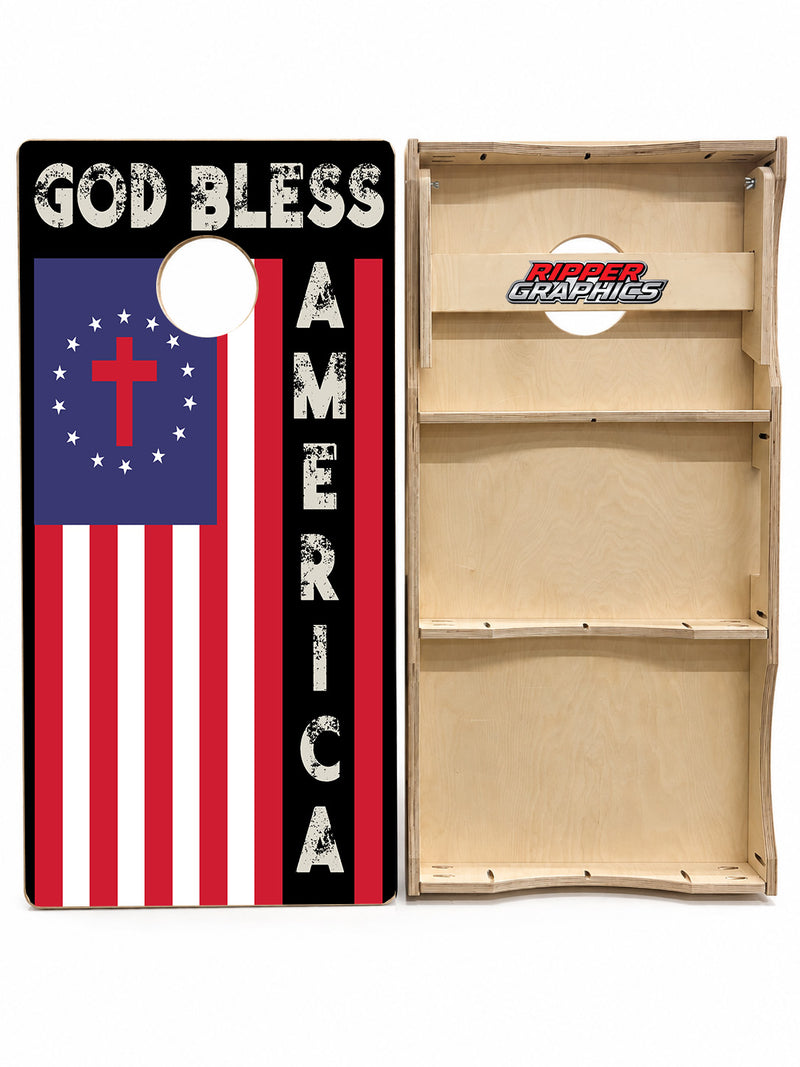 God Bless America Cornhole Design