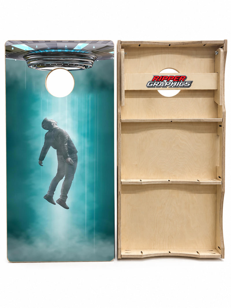 Beam Me Up UFO Cornhole Design
