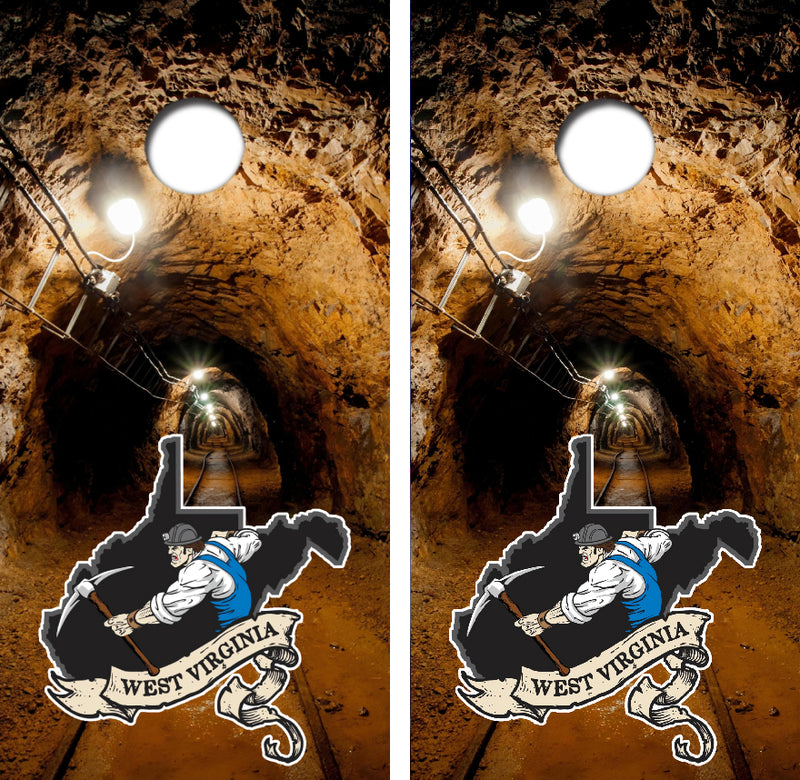 West Virginia Coal Miner Cornhole Design