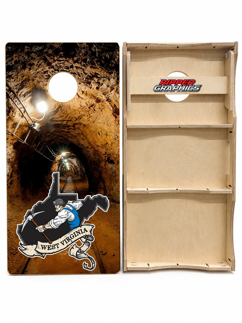 West Virginia Coal Miner Cornhole Design