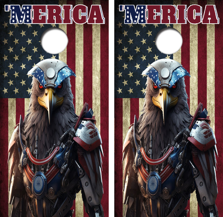 'Merica Bald Eagle Cornhole Board Skin Wraps FREE LAMINATE