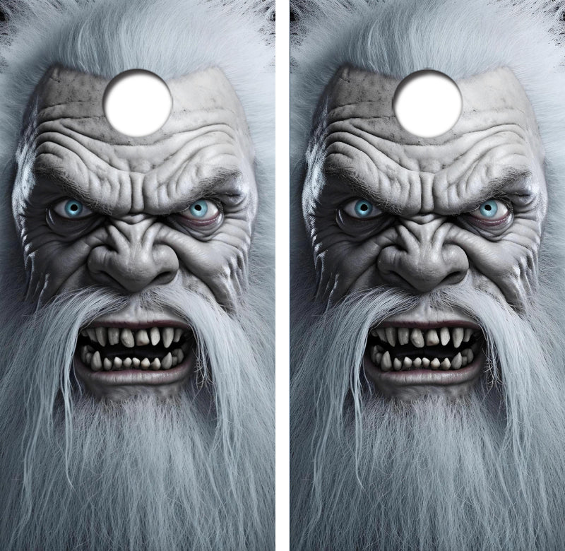 Abominable Snowman Cornhole Design