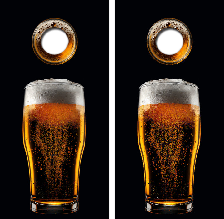 Refreshing Glass of Beer Cornhole Board Skin Wraps FREE LAMINATE