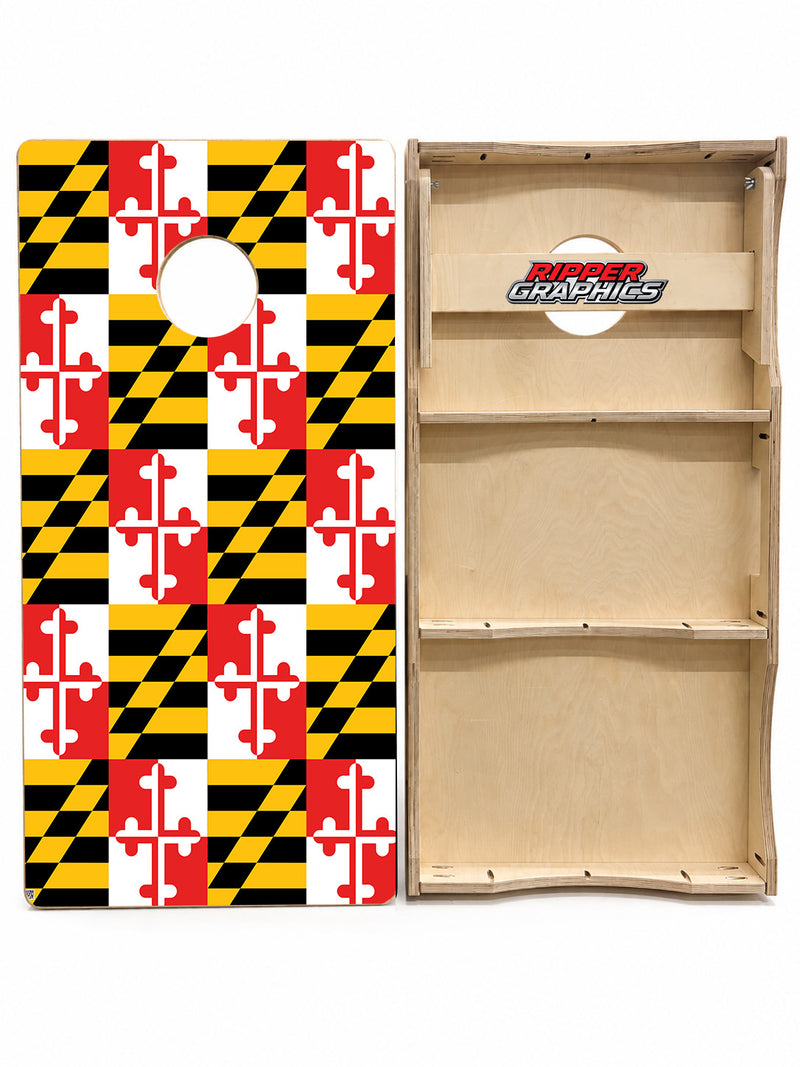 Maryland Flag Cornhole Design