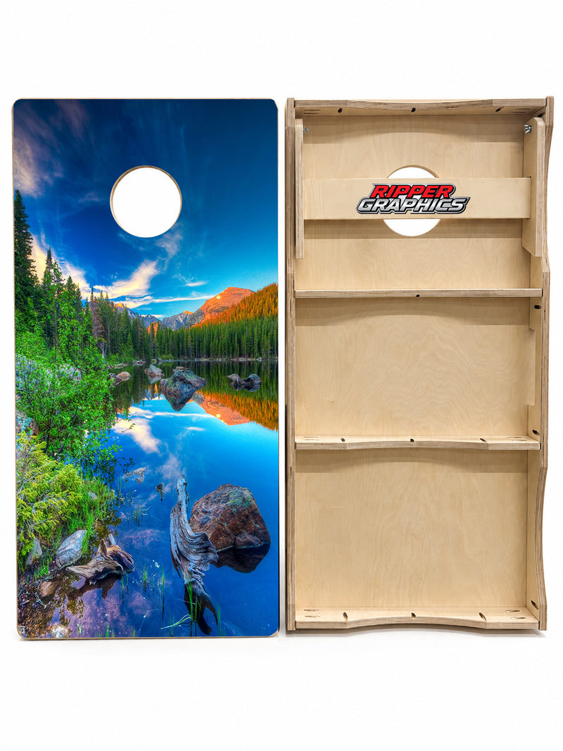 Wilderness Backdrop Cornhole Design