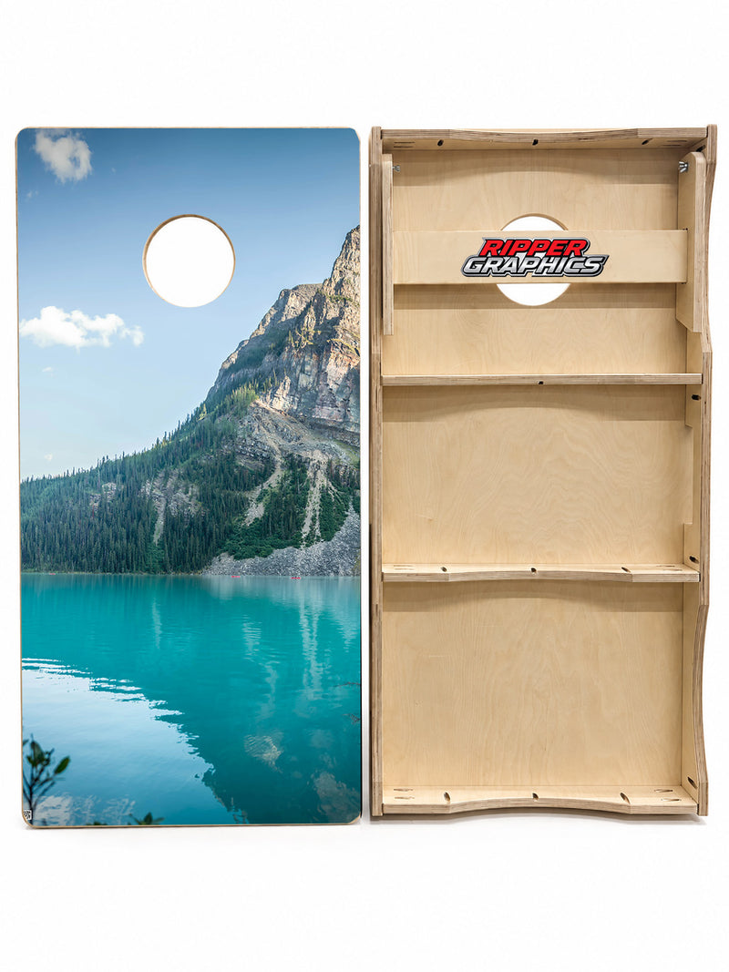 Wilderness Backdrop Cornhole Design