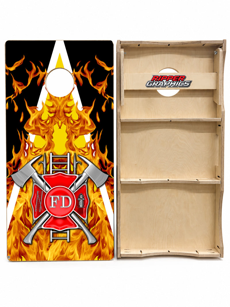 Fire Department Triangle Cornhole Design