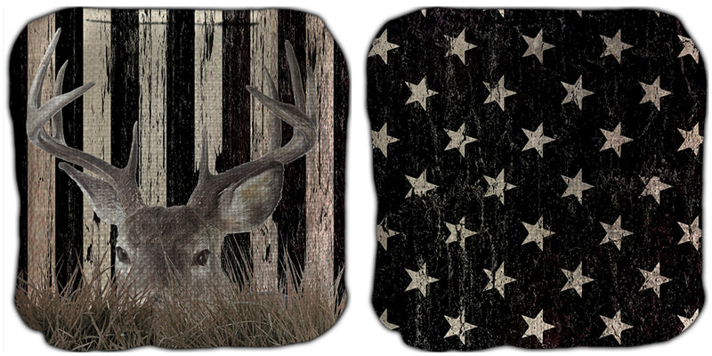 Deer Stars and Stripes Cornhole Bags Set of 8