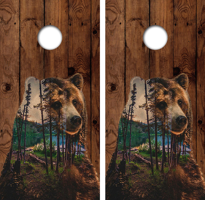 Bear Tree Lake Cornhole Wood Board Skin Wrap (Copy)