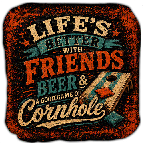 Life's Better With Friends Beer & Cornhole Cornhole Bags Set of 4