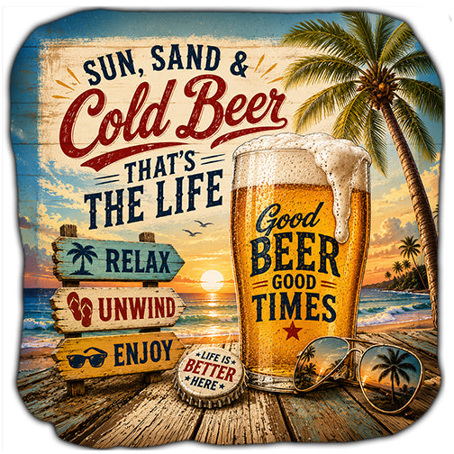 Sun Sand & Cold Beer Cornhole Bags Set of 4